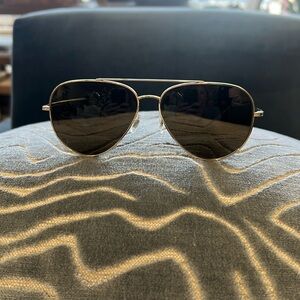Oliver Peoples The Row Casse gold aviator sunglasses size 61 - 14